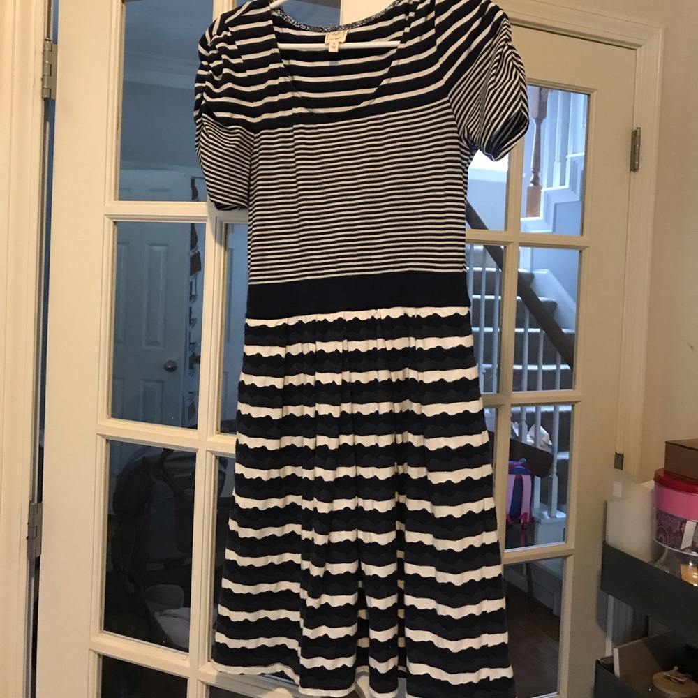 Anthropologie Size SM Navy White Striped Dress
